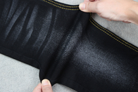 Tela preta pura 9OZ da sarja de Nimes da parte traseira preta para a fatura das calças de brim