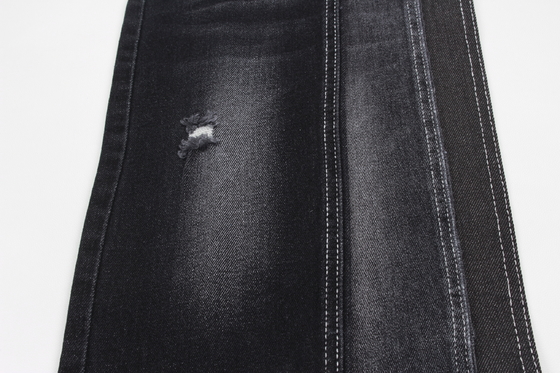 Tecido jeans de alta elasticidade 11,5 oz cor preta com rolo traseiro branco para jeans masculino