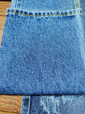 89%C 11%P 12.8OZ Homens Jeans sem alongamento Tecido Azul escuro