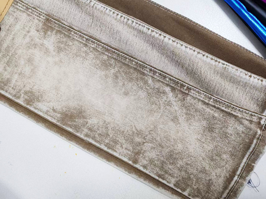 Tecido de denim colorido e leve em khaki