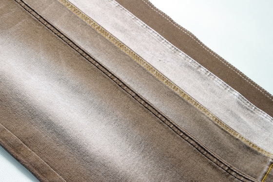 Tecido de denim colorido e leve em khaki