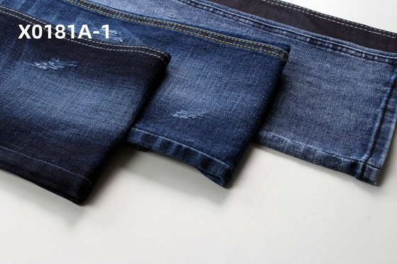 Gráfico 11 Oz Azul Crosshatch Slub Stretch Tecido Denim Para Jeans