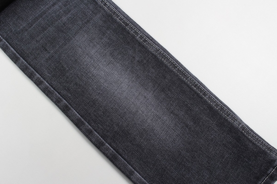11.9 oz preto e preto traseiro crosshatch slub jeans tecido