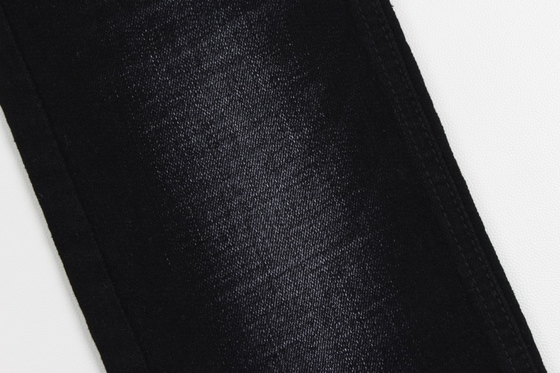 11.4 oz preto e negro traseiro crosshatch slub jeans tecido