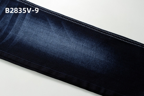 Disponível em tecido de denim de peso médio, elástico e azul escuro, produtos prontos para a fabricação de calças de ganga