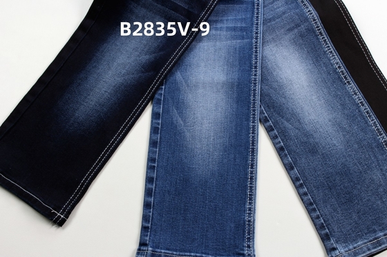 Disponível em tecido de denim de peso médio, elástico e azul escuro, produtos prontos para a fabricação de calças de ganga