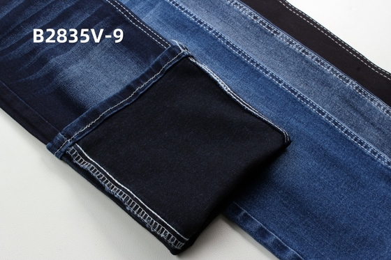 Disponível em tecido de denim de peso médio, elástico e azul escuro, produtos prontos para a fabricação de calças de ganga
