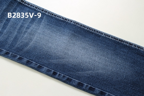 Disponível em tecido de denim de peso médio, elástico e azul escuro, produtos prontos para a fabricação de calças de ganga