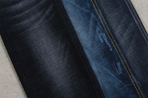 11oz Tecido de denim azul com um buraco cruzado para jeans masculinos, cor azul preta de qualidade