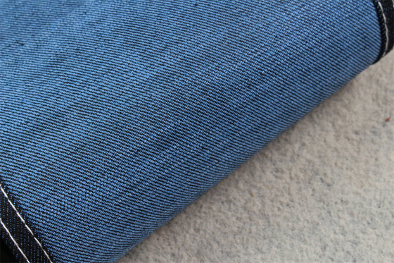 11oz Tecido de denim azul com um buraco cruzado para jeans masculinos, cor azul preta de qualidade