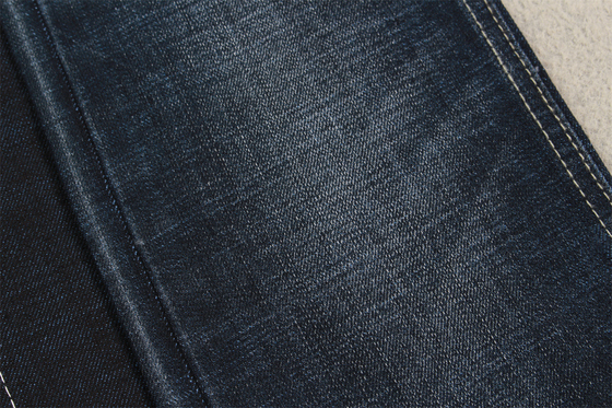 11oz Tecido de denim azul com um buraco cruzado para jeans masculinos, cor azul preta de qualidade