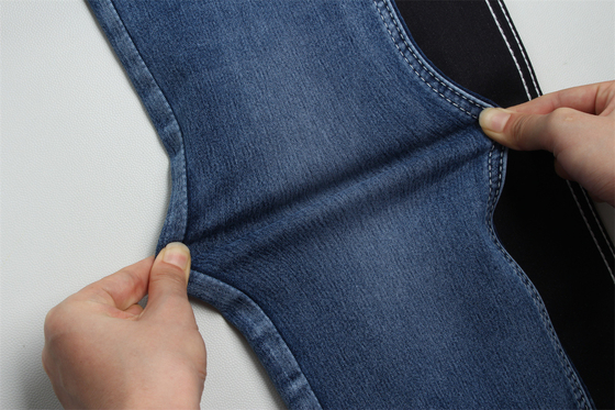 10.5 Oz Tecido de Denim Satinado Para Mulheres Jeans Alto Estiramento Super Azul Escuro