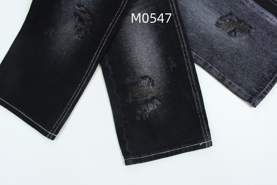 10.5 oz 100% algodão preto e preto traseiro rígido jeans tecido