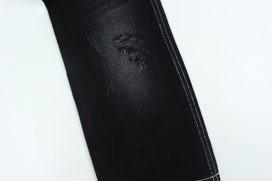 10.5 oz 100% algodão preto e preto traseiro rígido jeans tecido