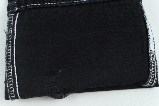 10.5 oz 100% algodão preto e preto traseiro rígido jeans tecido
