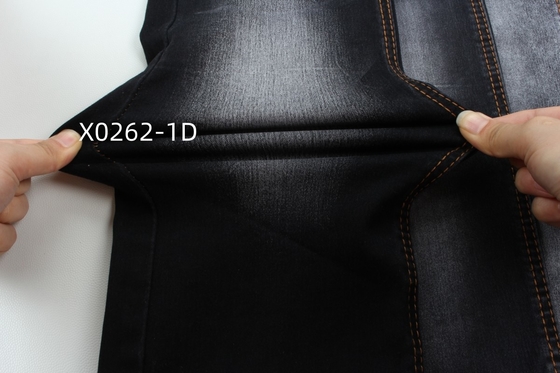 9.6 Oz Preto Alto Estiramento Satin Tecido Denim Tecido Para Jeans