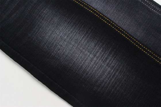 11.2 Oz Negro e Negro Lado traseiro Crosshatch Slub Denim Tecido
