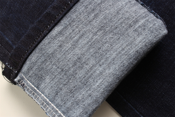11.8 Oz Cross Slub Algodão Misturado Spandex Tecido Denim Azul Para Homem Jeans Estiramento Índia Mercado Estilo Desizing Fleecing