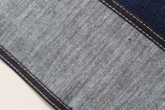 11.8 Oz Cross Slub Algodão Misturado Spandex Tecido Denim Azul Para Homem Jeans Estiramento Índia Mercado Estilo Desizing Fleecing