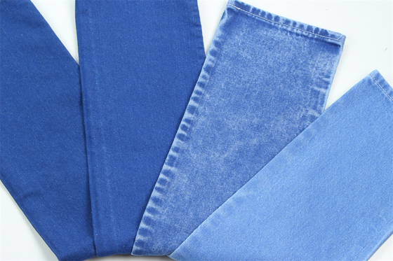 Vibrante e de cor azul única Tecido denim rígido 100% algodão Largura total 180cm