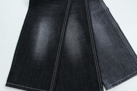 100% algodão crosshatch denim tecido rígido para estilo de moda 13oz cor preta venda quente para o mercado da índia