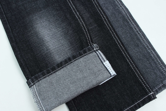 100% algodão crosshatch denim tecido rígido para estilo de moda 13oz cor preta venda quente para o mercado da índia