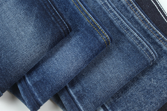 Tecido de denim de cor azul rígido 100% algodão de fios reciclados para tecido de trabalho
