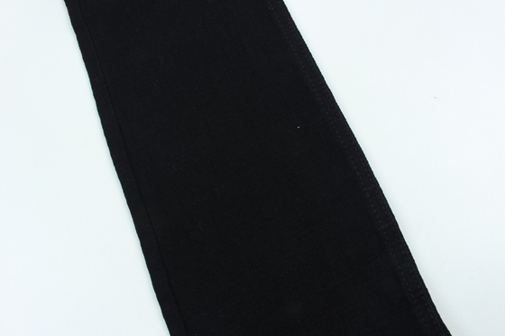 11.2 Oz Negro e Negro Lado traseiro Crosshatch Slub Denim Tecido