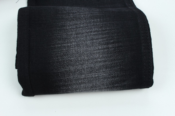 11.2 Oz Negro e Negro Lado traseiro Crosshatch Slub Denim Tecido