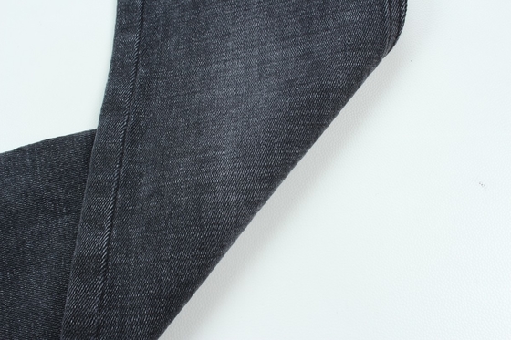 11.2 Oz Negro e Negro Lado traseiro Crosshatch Slub Denim Tecido