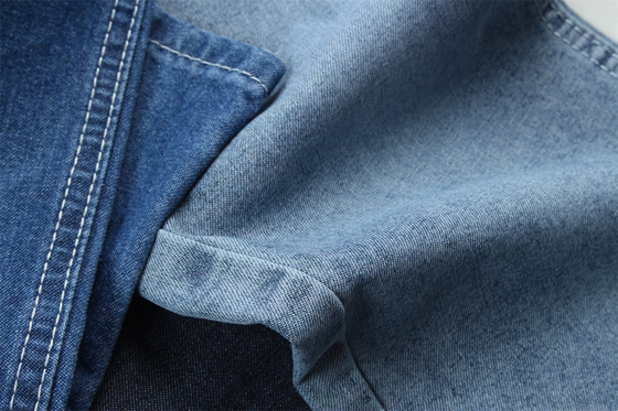Tendência da moda reciclagem algodão tecido denim 100% reciclagem algodão 7 oz ecológico
