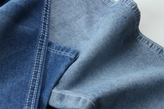 Tendência da moda reciclagem algodão tecido denim 100% reciclagem algodão 7 oz ecológico