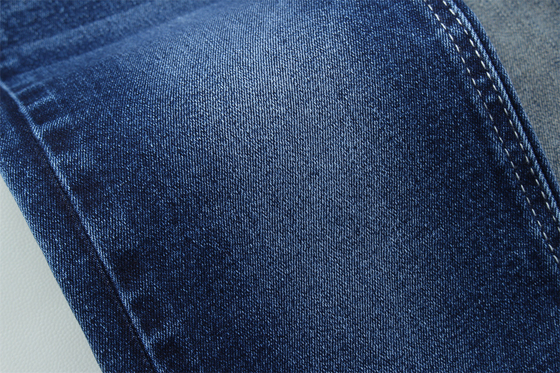 Tecido Denim de Alta Elasticidade Adequado para Mulheres 11.4 oz Peso Médio TR Tecido Denim Com Característico de Lobo