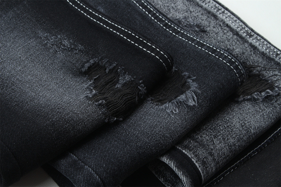 11.5oz Denim Tecido rígido 56%C 44%P Preto E Negro Lado de trás Para Estilo de Marca Jeans Estilo Amigo de Garoto Soft Touch