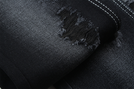 11.5oz Negro escuro e negro traseiro Denim tecido jeans rígidos tecido para estilo de marca jeans estilo amigo de namorado