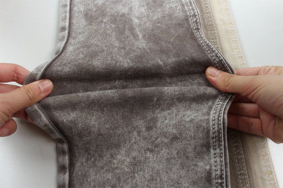 Cor marrom 10 tecido de denim de alta estiragem para jeans