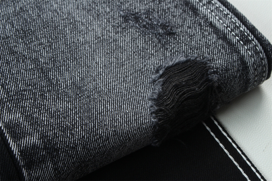 11.5oz Denim Tecido rígido 56%C 44%P Preto E Negro Lado de trás Para Estilo de Marca Jeans Estilo Amigo de Garoto Soft Touch