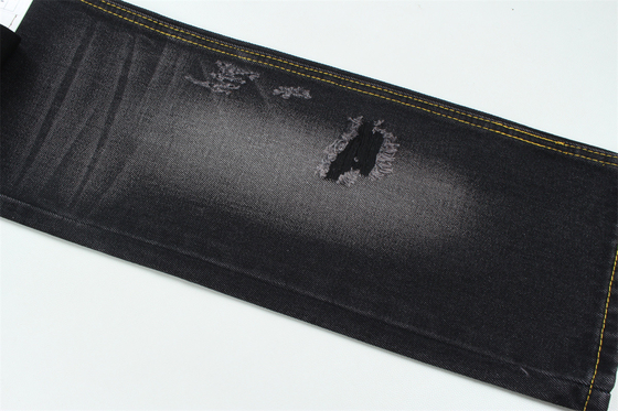 11oz tecido denim rígido 56%C 44%P preto e preto traseiro largura total 180cm