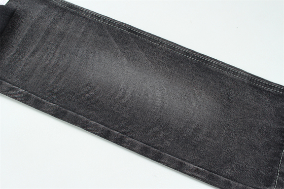 11oz tecido denim rígido 56%C 44%P preto e preto traseiro largura total 180cm
