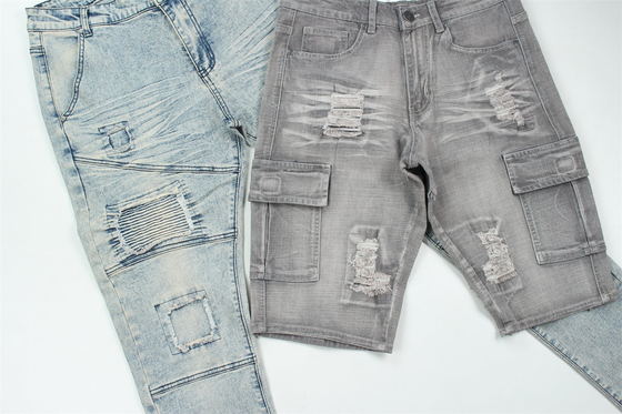 190Cm Largo Anel Slub Estiramento Tecido Denim Para Homens Jeans