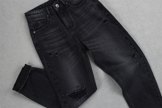 190cm 13oz preto preto algodão poliéster rígido tecido denim para jeans