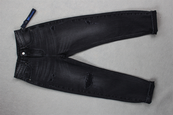 190cm 13oz preto preto algodão poliéster rígido tecido denim para jeans