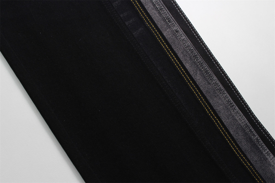 190cm 12oz preto preto algodão poliéster rígido tecido denim para jeans