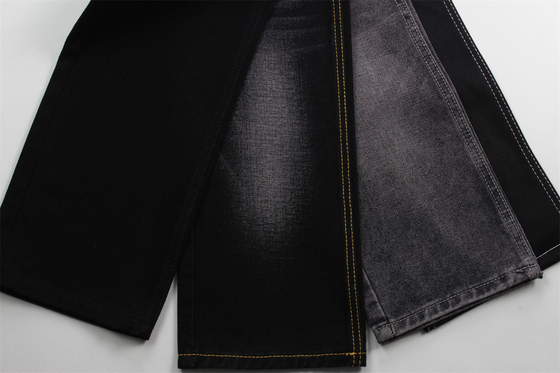 190cm 12oz preto preto algodão poliéster rígido tecido denim para jeans