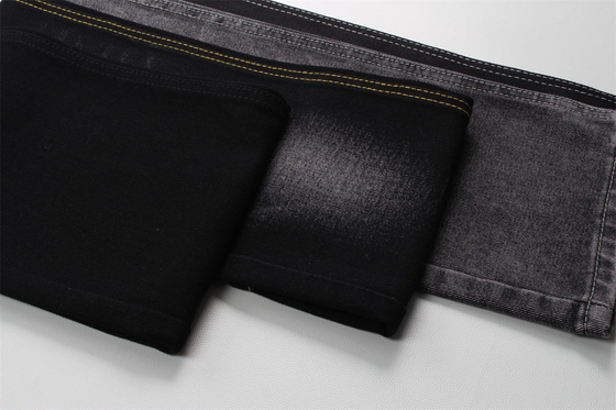 190cm 12oz preto preto algodão poliéster rígido tecido denim para jeans