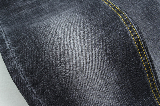 Top Quality Negro escuro crosshatch Slub Stretch Denim Tecido Para Homens Jeans