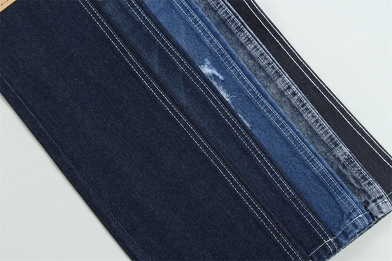 Menos de 2 dólares 12 onças 190 cm algodão índigo poliéster tecido rígido denim para jeans