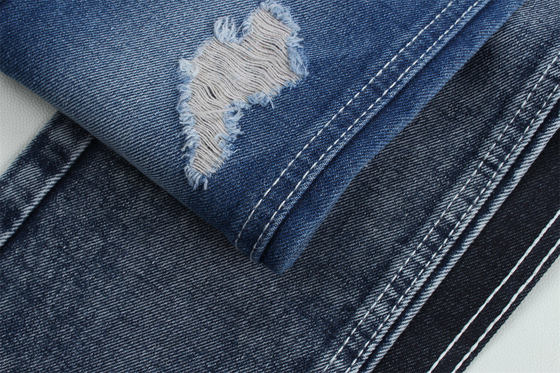 12.1 Oz Faça uma cerca de 3x1 de mão direita com uma textura de superfície rica algodão poliéster spandex jeans têxteis TR tecidos denim