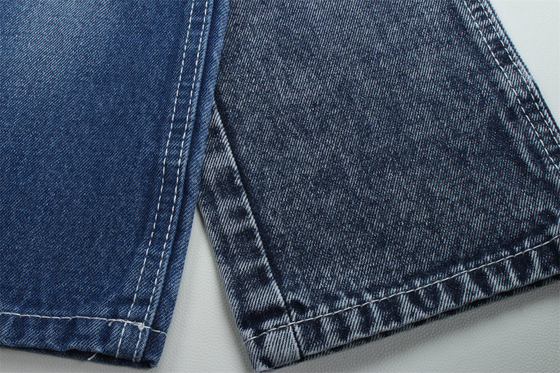 Menos de 2 dólares 12 onças 190 cm algodão índigo poliéster tecido rígido denim para jeans