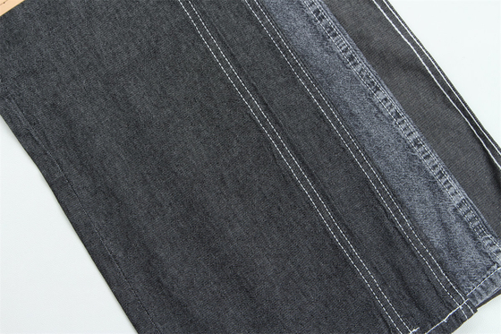Tecido de algodão puro 100% preto semelhante a seda, denim leve
